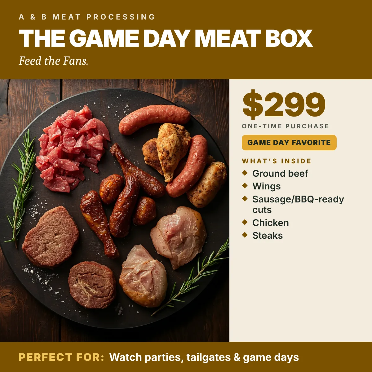 The Game Day Meat Box — product photograph