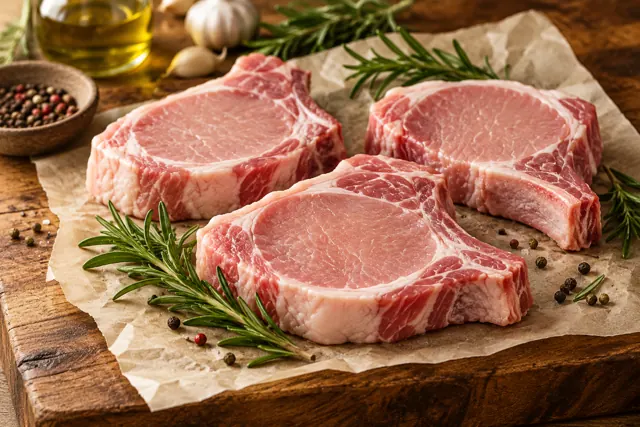 uncooked pork chops
